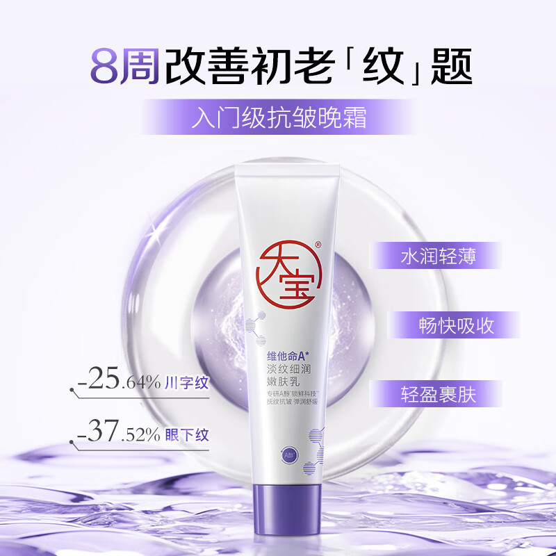 大宝维他命A淡纹细润嫩肤乳60ml抗皱紧致舒缓保湿乳液面霜护肤品|undefined