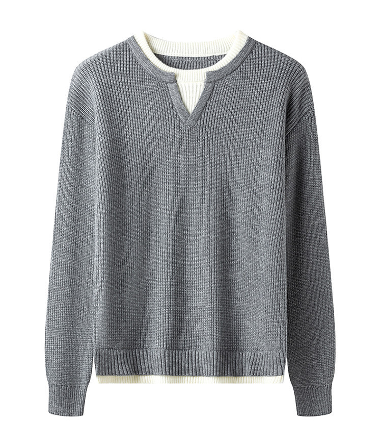 Otoño y invierno hombres vacaciones de ocio transfronterizas dos piezas suéter de punto hombre perezoso hoodie suéter de base suelto