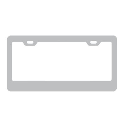Add LOGO, License plate holder/license plate holder - square-hole-rounded-corners-aluminum-alloy-silver-oxide