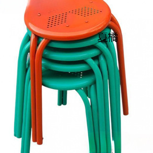 Iron Cool Stool Thickened Steel Pipe Three-Legged Folding Round Stool Household Adult Bench Restaurant Restaurant Stool Round Stool