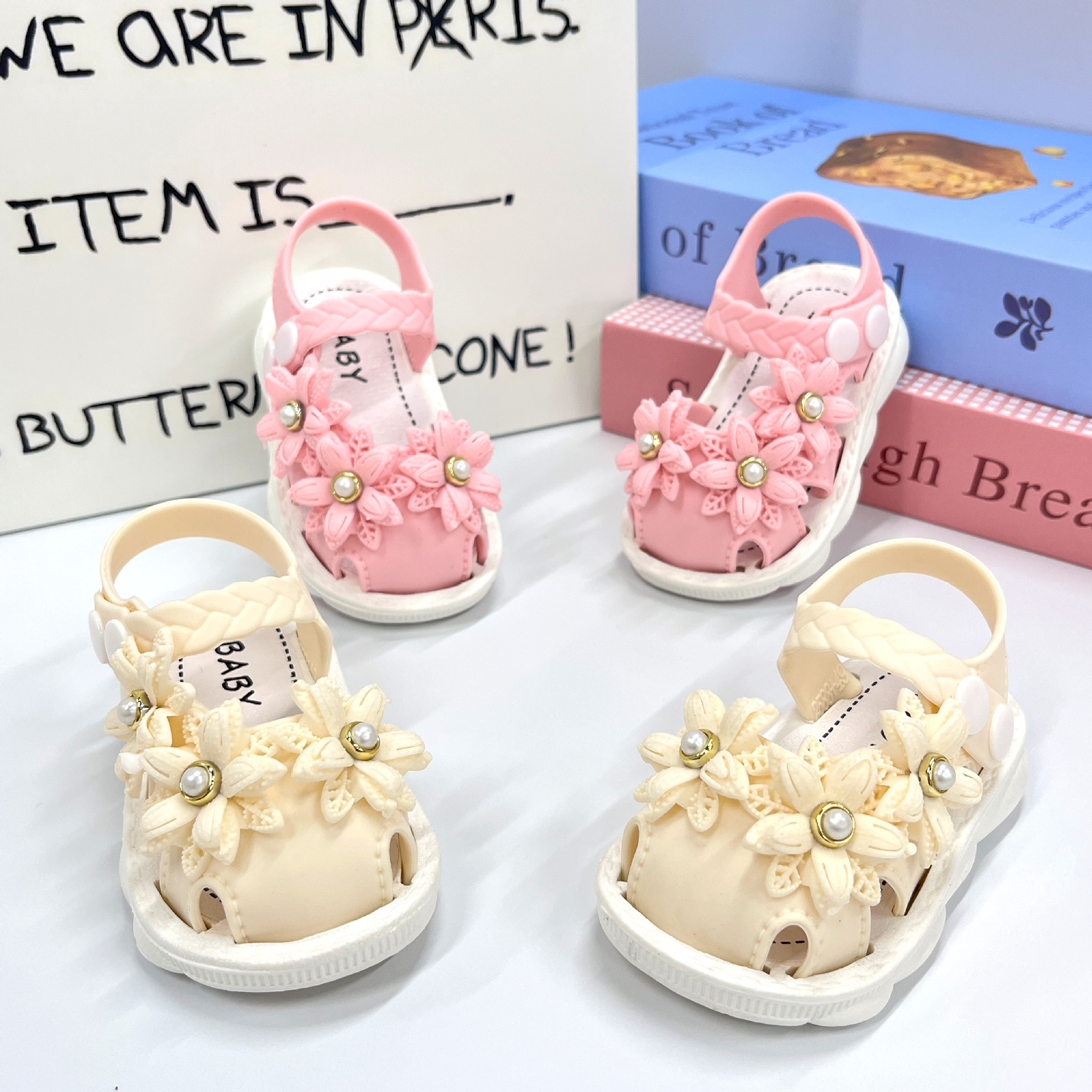 Niñas sandalias de verano princesa viento bebé bebé Baotou fábrica de zapatos para niños pequeños comercio electrónico al por mayor comercio exterior