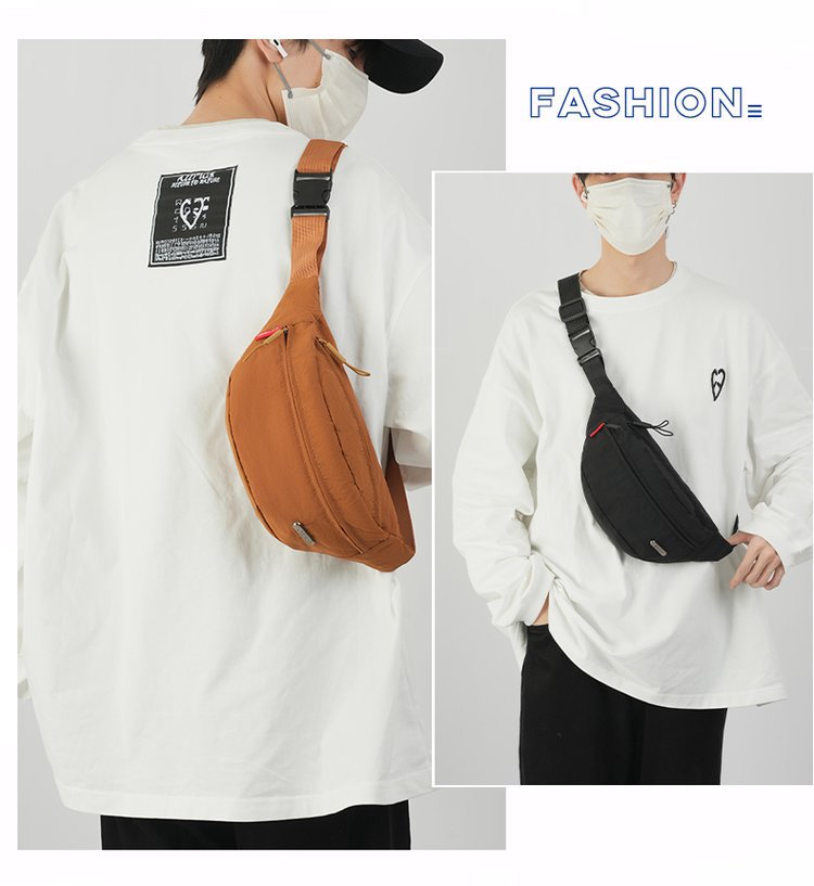 Single Shoulder Strap Strap Type Unisex Classic Style Sport Style Solid Color Oxford Cloth Waist Bags