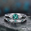 Accessory, fashionable green metal zirconium, sapphire ring with stone, wish, simple and elegant design