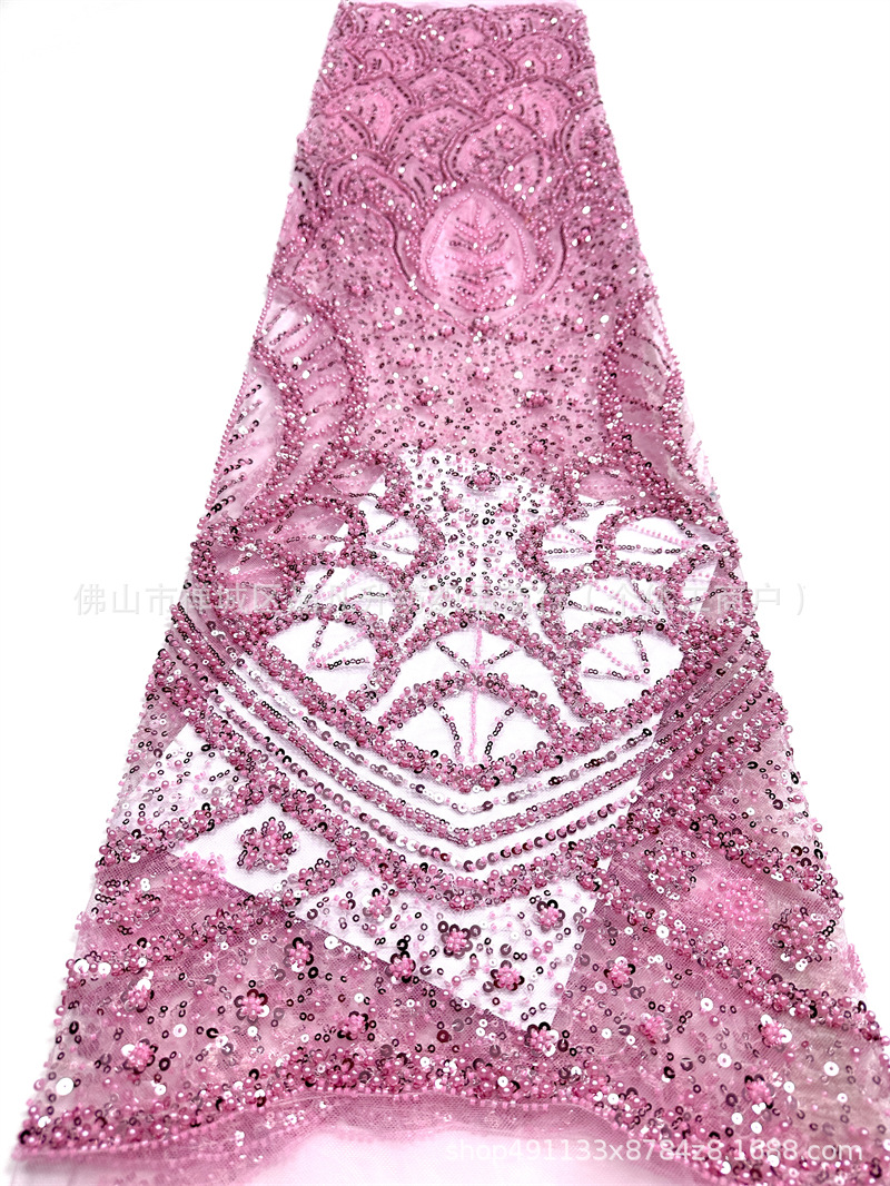 Fabricante de nueva tela de cuentas flor de tela de lenteja alta fotografía vestido de boda vestido de moda tela de vestido image 12
