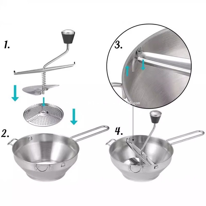 不锈钢食物搅拌器果酱搅拌器磨泥器土豆压泥器压薯器蔬果磨泥器无|undefined