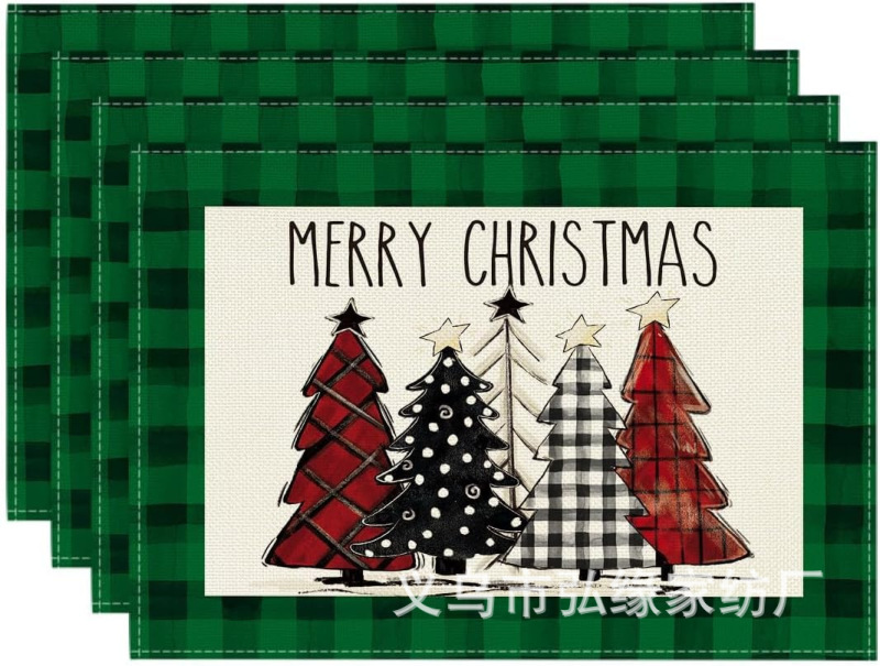 国境を越えた新しいクリスマス装飾クリスマステーブル旗クリエイティブクリスマステーブルクロステーブルマットクリスマステーブル装飾家の衣装|undefined