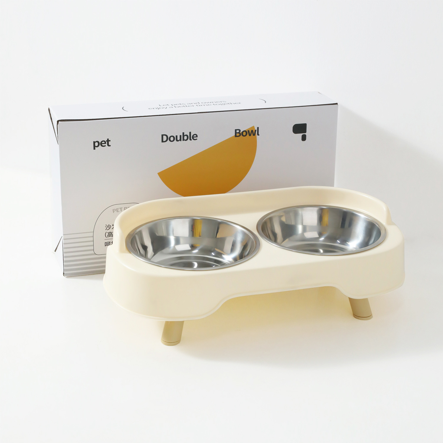 Sofá de acero inoxidable doble cuenco - queso blanco