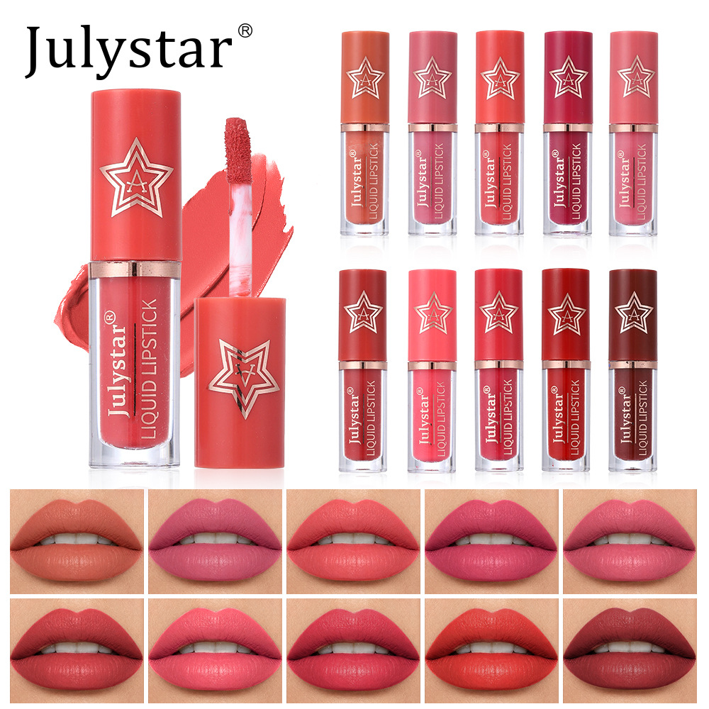 European and American Makeup Natural Three-Dimensional Matte Star Lip Gloss Moisturizing Long-Lasting Non-Fading Non-Stick Cup Pearlescent Lipstick Wholesale
