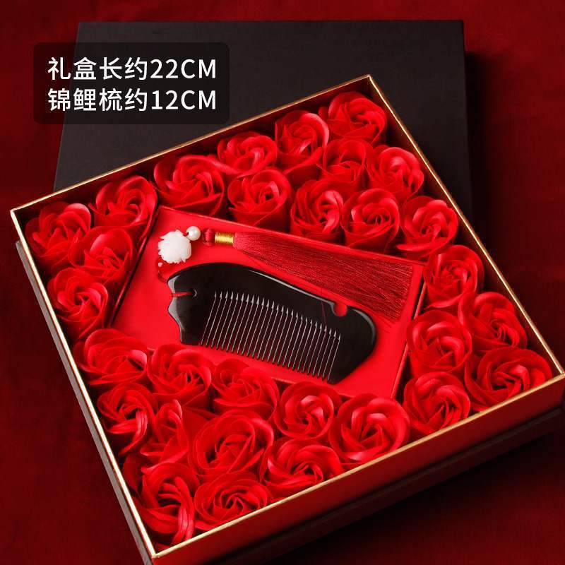 メーカー直販天然牛角櫛男女通用マッサージ旧正月礼箱セット天然牛角櫛|undefined