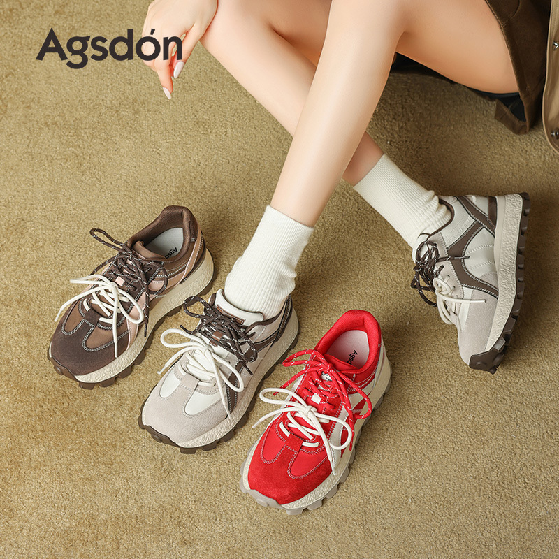 Augu Shi Deng grueso Gump zapatos para mujeres 2025 nuevo otoño retro zapatos de entrenamiento alemán zapatos deportivos casuales suaves ligeros