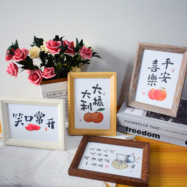 wooden photo frame from natural wood
