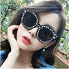 Fashionable square sunglasses, starry sky, glasses solar-powered, European style, new collection