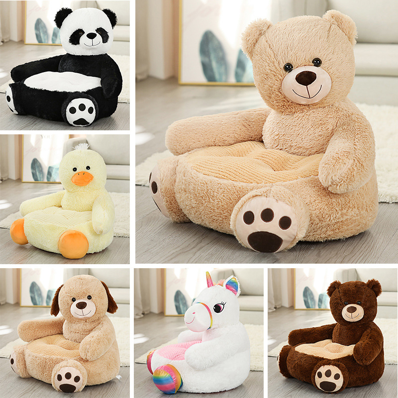 Caricatura panda elefante juguetes de peluche niños perezoso sofá asiento