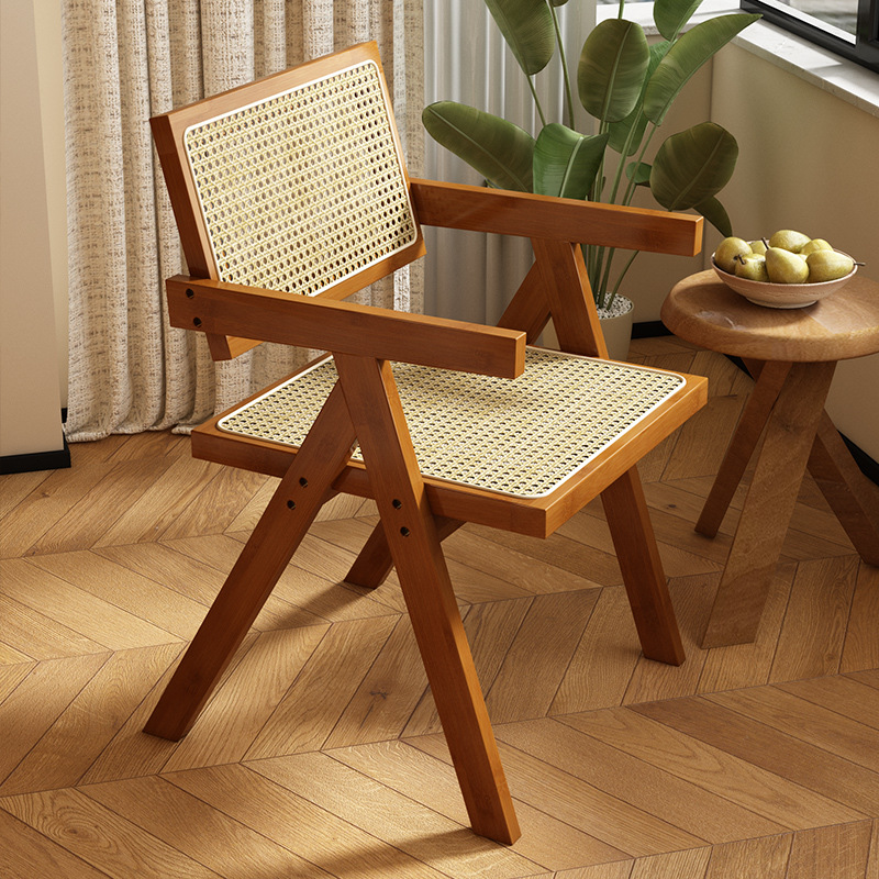 Silla de ocio, café, bar, silla de camping, balcón de hotel, alta calidad de aire, silla de caña con respaldo alto.