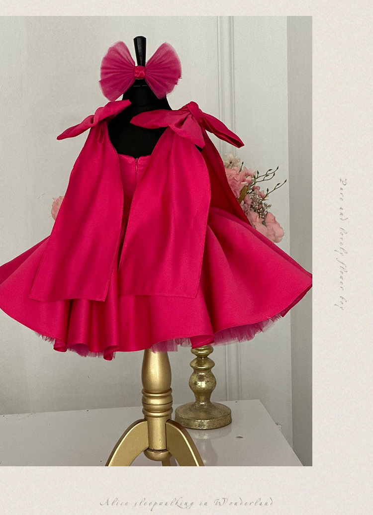 Flicka prinsessklänning med rosetter rosa fest och vardag_voghion.com