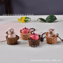 胡桃木拼接榉木卡皮巴拉苹果按压解压神器木质工艺品随身挂件手把