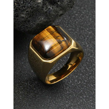 K 36474 Tiger Eye Titanium Ring ����ʯ�Ѹֽ�ָ�羳����ͨ