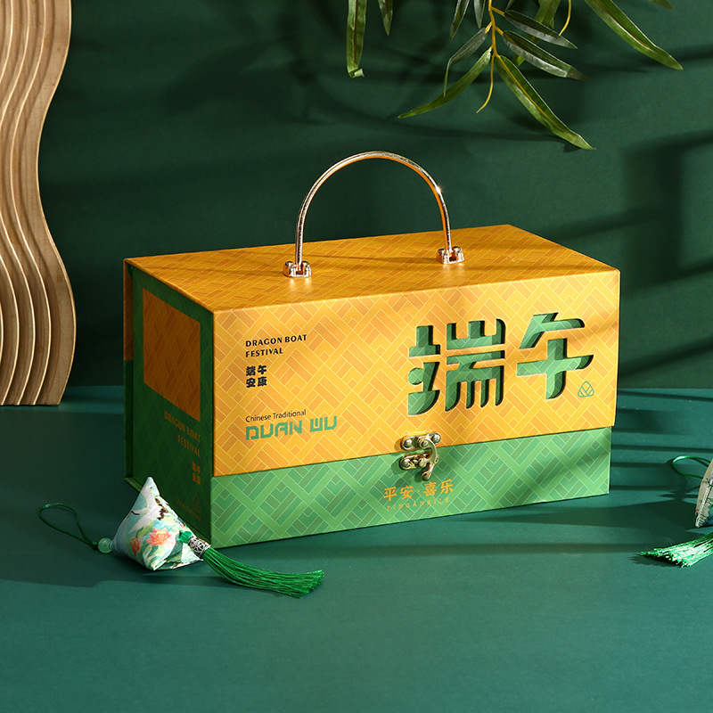 端午节粽子礼盒手提包装盒咸鸭蛋伴手礼高端商务编织包装盒空盒子