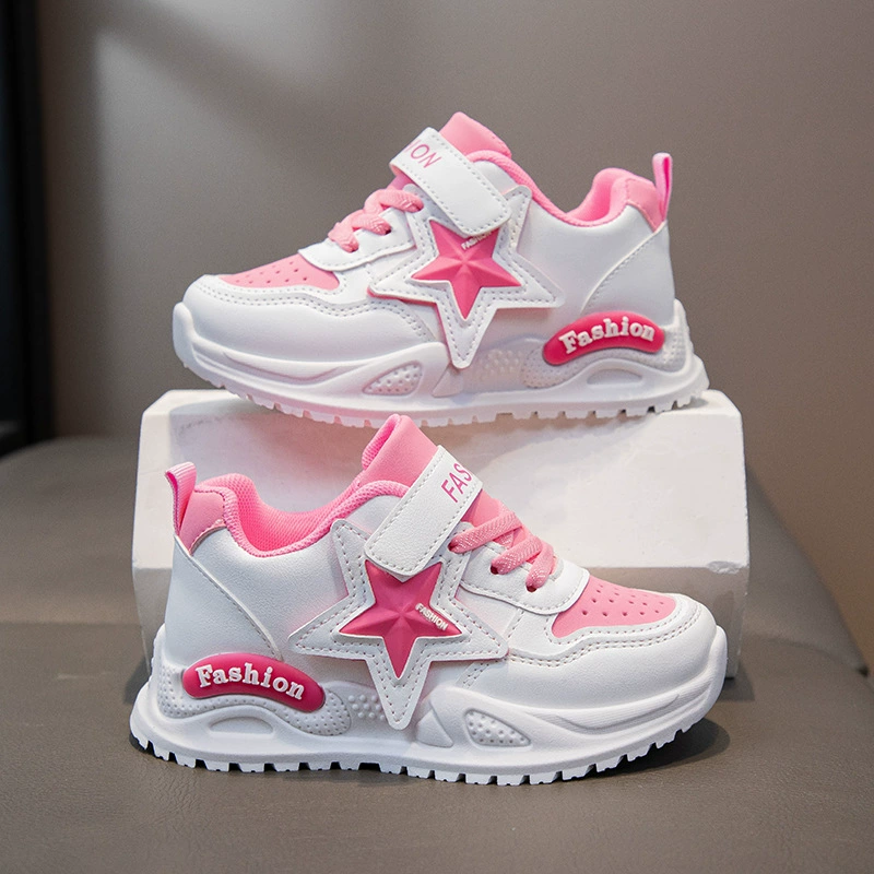 Туфли для девочек 24 весенние новые кроссовки дышащие модные женские кожаные туфли