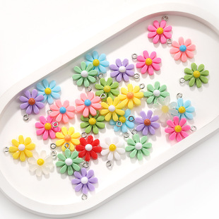 Japanese sweet 7 color optional acrylic resin flower pendant hand diy accessories