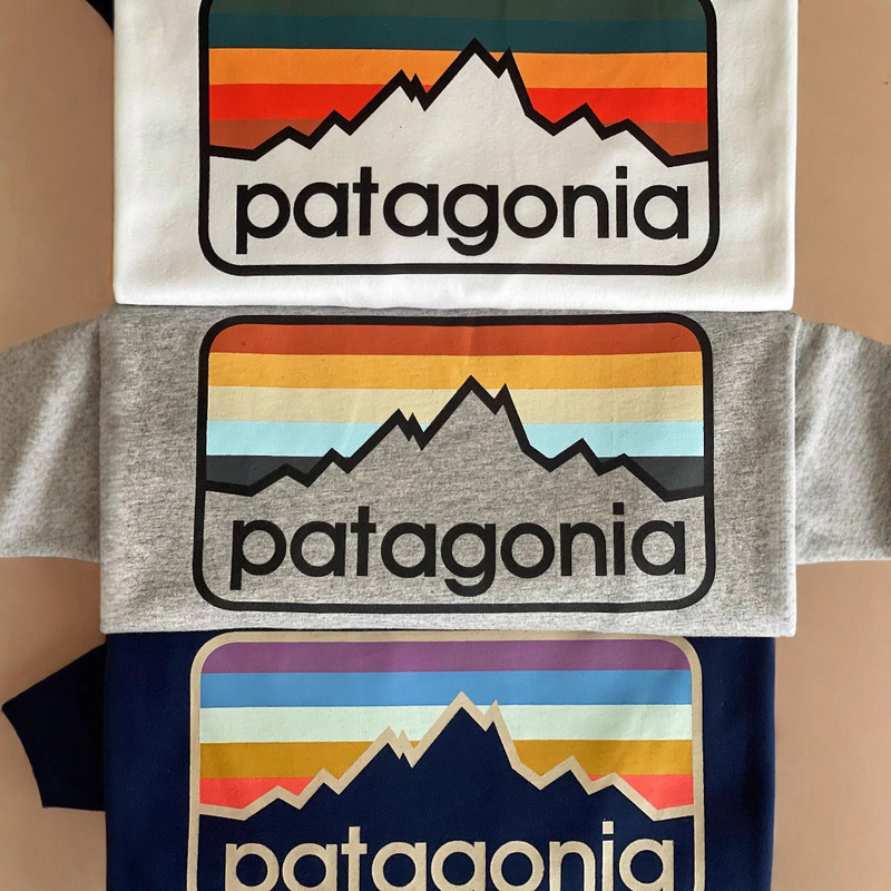 Cross-Border Supply of Pt Export Outdoor Colorful Strip Mountain Couple Casual Loose Men's and Women's Same Style Printed Short-Sleeved T-Shirt 868