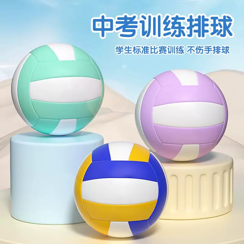 工厂批发PVC机缝排球5号中考试比赛训练专用球软硬沙滩排球室内外
