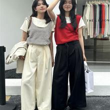 THE LEMON柠檬绿茶秋季新款直筒宽松慵懒高腰牛仔裤女（配腰带）