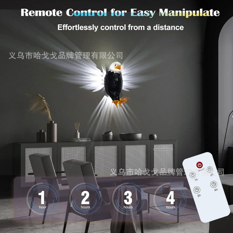 爆款磁吸老鹰壁灯白头鹰投影灯USB充电式拾音灯高级感小夜灯led灯|undefined