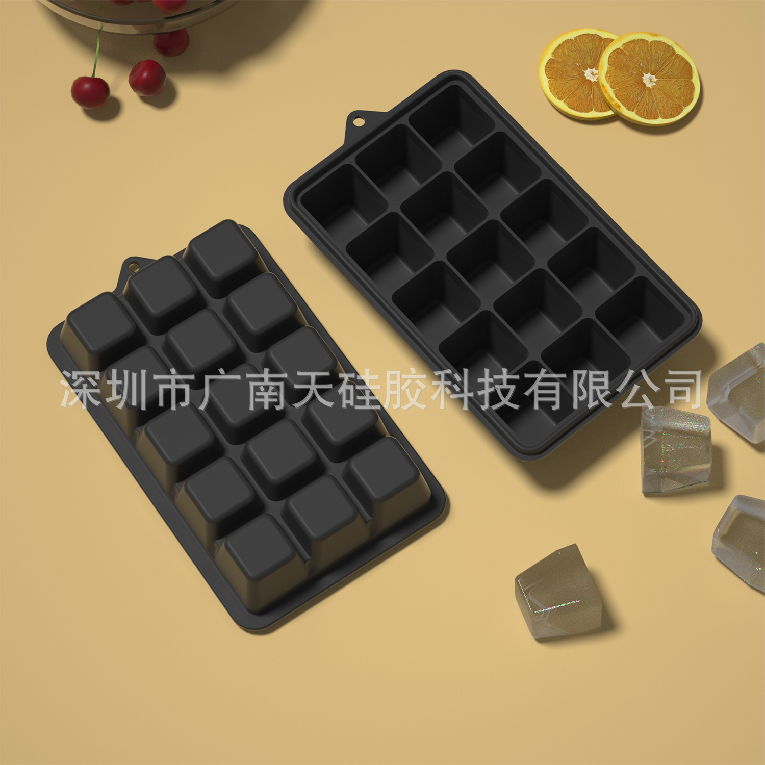 New hanging hole 15 grid black-[Platinum thickened organic silicone]