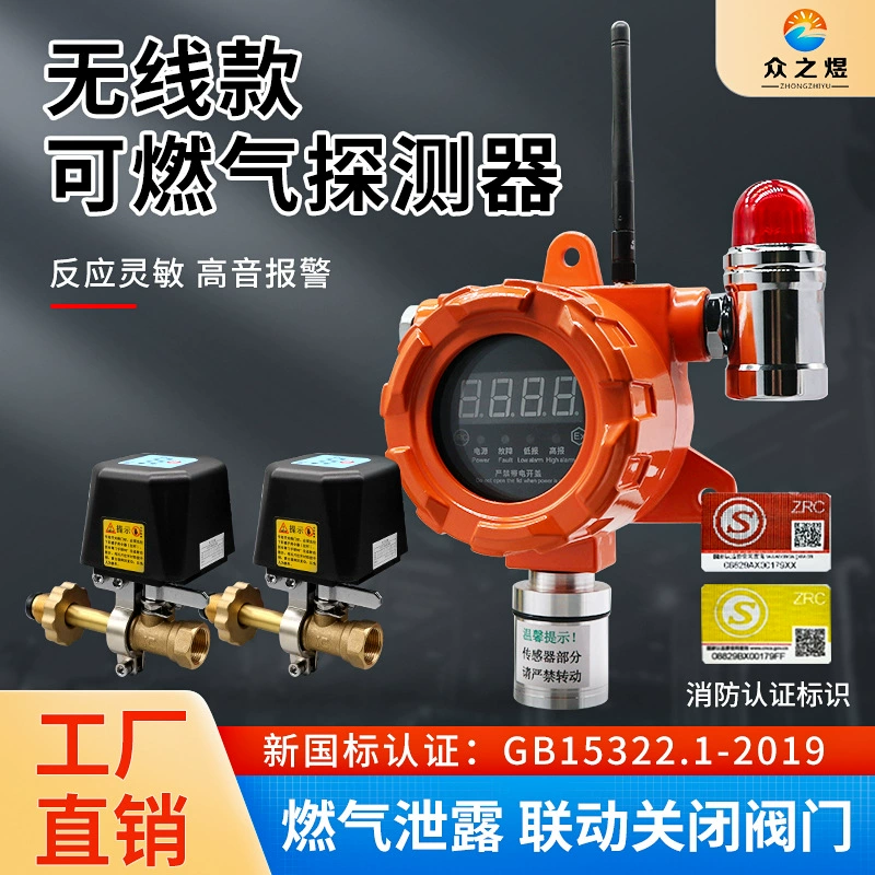 Беспроводная Промышленная Газовая сигнализация Коммерческая Взрывозащищенная связь резки беспроводной отсечный клапан Сигнализация утечки газа природного газа