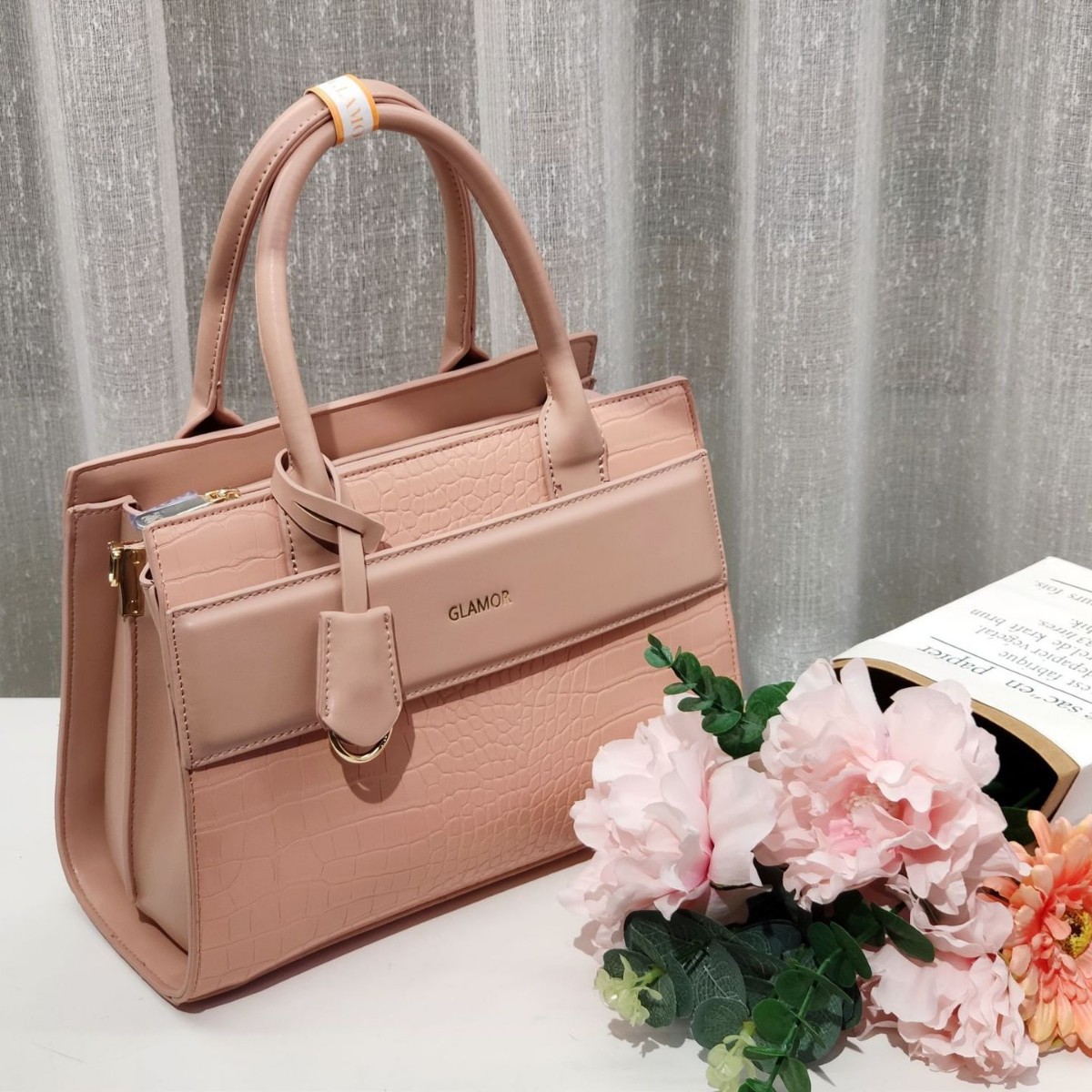 ladies bag 女士包包百搭斜挎包 潮流鳄鱼皮小方包手提托特女包