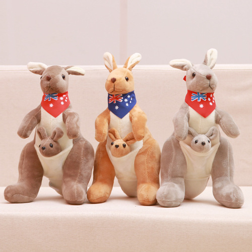 Australian mother and child kangaroo plush toy doll kindergarten parent-child zoo scenic spot gift LOGO
