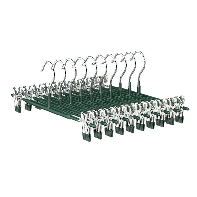 Percha con Clips para Pantalones y Faldas, PVC y Acero Inoxidable, Multifuncional y Antideslizante, para Armario image 7