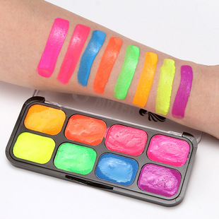 New Amazon AliExpress 8-color Square Fluorescent Body Painting Pigment Water-based Fast-drying Pigment
