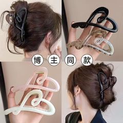 亚克力爱心抓夹女高级感气质鲨鱼夹发夹后脑勺夹子头饰简约发卡春