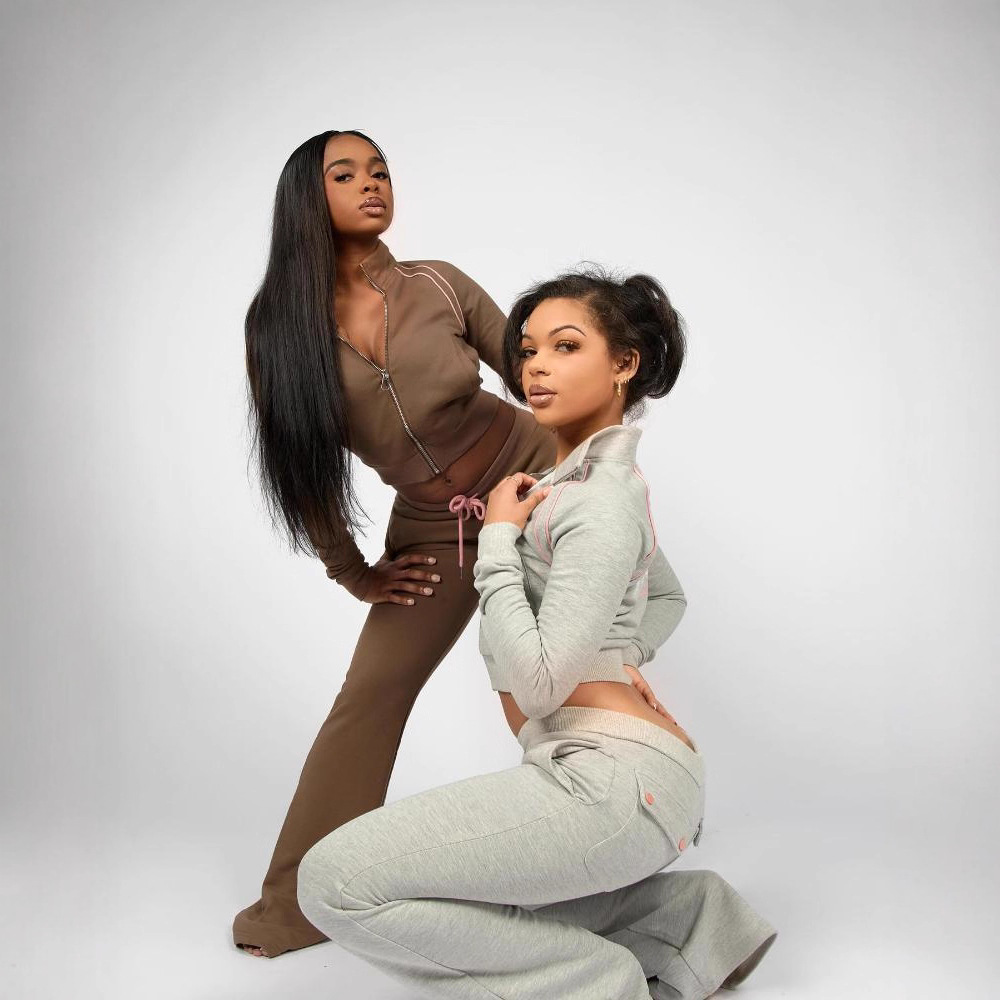 European and American Foreign Trade Cross-Border Independent Station New Sports Style Fashion Contrasting Color Two-Piece Set for Girlfriends