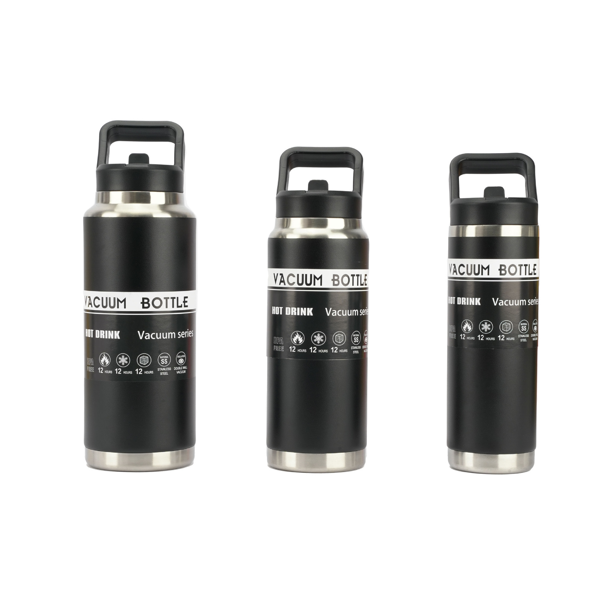 Taza termo de acero inoxidable 304 transfronteriza para deportes al aire libre olla espacial de montañismo al vacío de doble capa portátil de gran capacidad