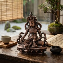 黄财神藏传密宗菩萨佛堂铜像风水佛像家居供奉合金桌面摆件厂家