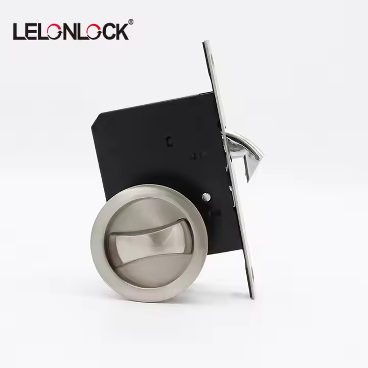 Cerradura de Puerta Corredera Redonda de Aleación de Zinc con Gancho Único, Cerradura de Gancho Oculta Integrada, Cerradura de Puerta Corredera sin Llave para Baño de Hotel