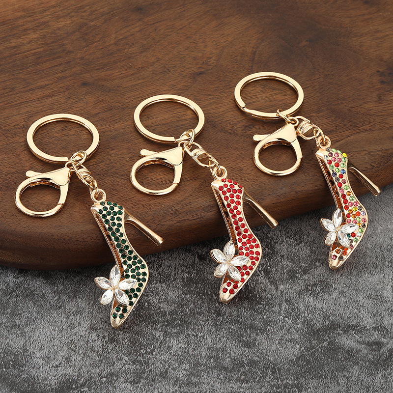 European and American Fashion Accessories New Wish Amazon Aliexpress Ebay Diamond Rhinestone Crystal High Heels Keychain