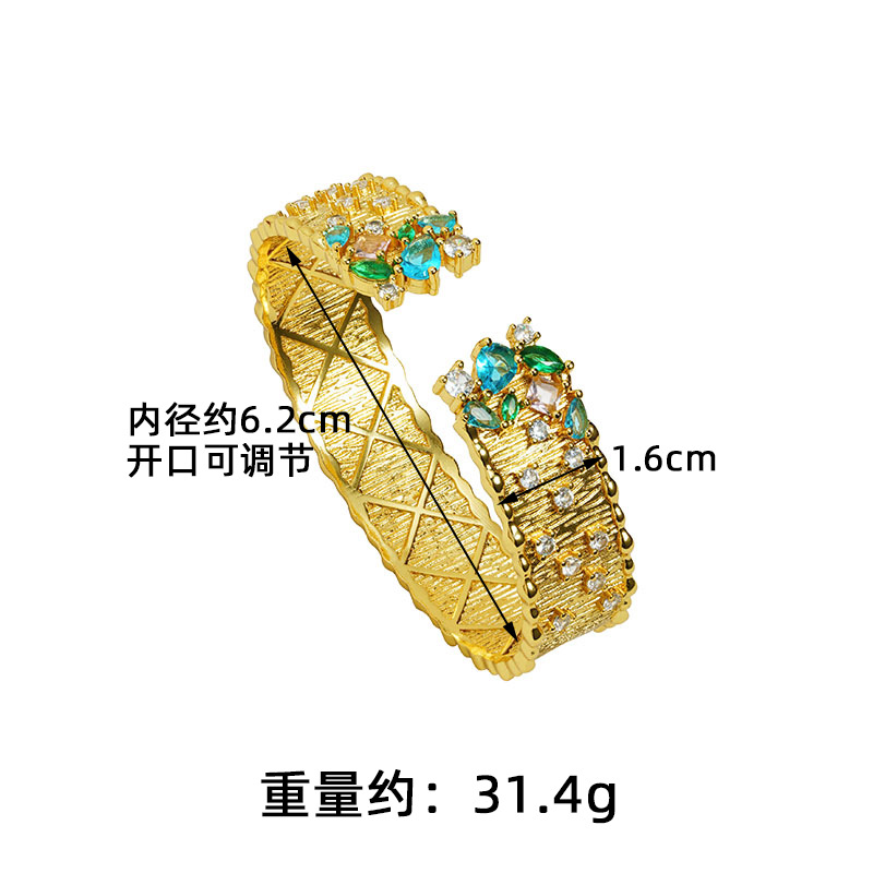 Retro vietnamita arena dorada pulsera de diamantes brillantes estrellas abertura pulsera de corte no se desvanece joyería al por mayor