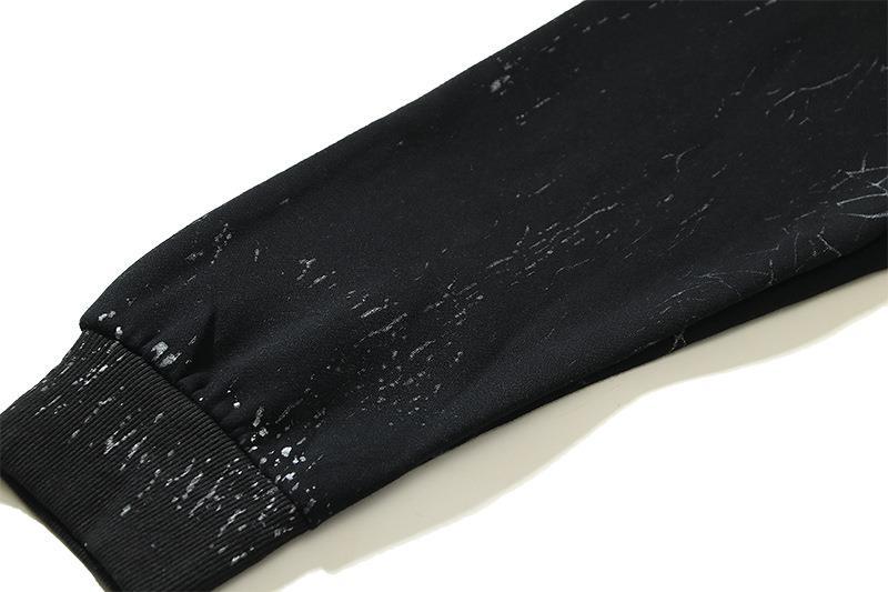 Pure cotton jacket Traott distressed crack splashed ink starry sky print hoodie_voghion.com