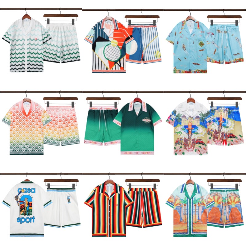 Cross-Border Wholesale Men's Shirts 2025 Trendy Brand Casablanca Short-Sleeved T-Shirts Street Fashion Men's Clothing