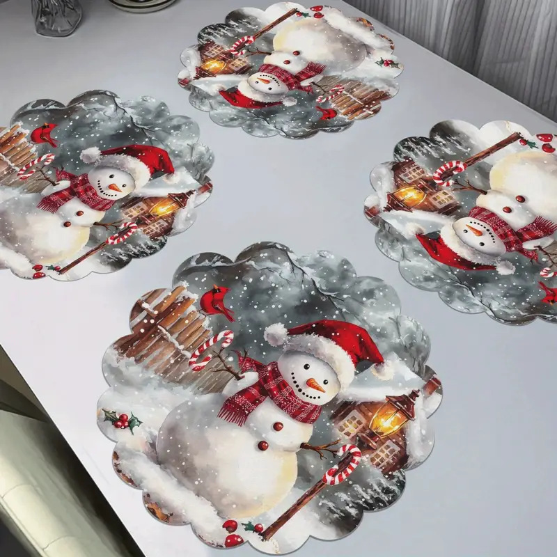 クロスボーダークリスマスラウンド排水マット珪藻泥火傷防止断熱テーブルマット吸水性とお手入れが簡単なプレースマットTEMUドロップシッピング|undefined