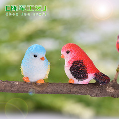 コケの小さい景観の多肉の部品のかわいい漫画の小鳥の置物の園芸の動物の樹脂の工芸品の小さい置物