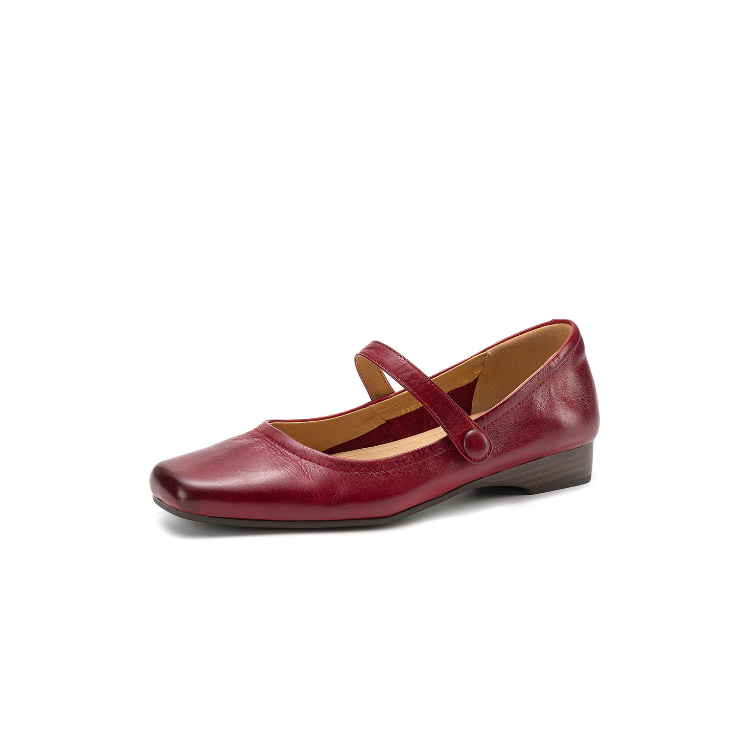 Giày Mary Jane nữ quai ngang khóa, da bò đầu vuông, gót thấp 2 cm, phong cách Pháp cổ điển — đen chi tiết 30