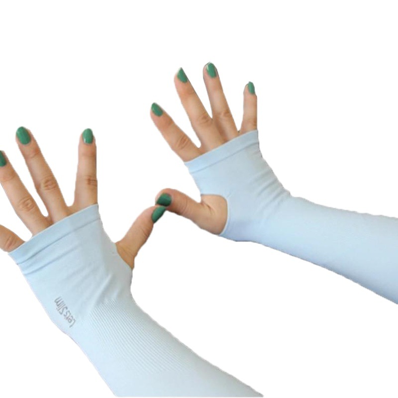 Men's Japanese and Korean Style Ice Sleeves Summer Ice Silk Sun Protection Gloves Sleeves Men's and Women's Long Ice Silk Sleeves Women's Driving Arm Sleeves