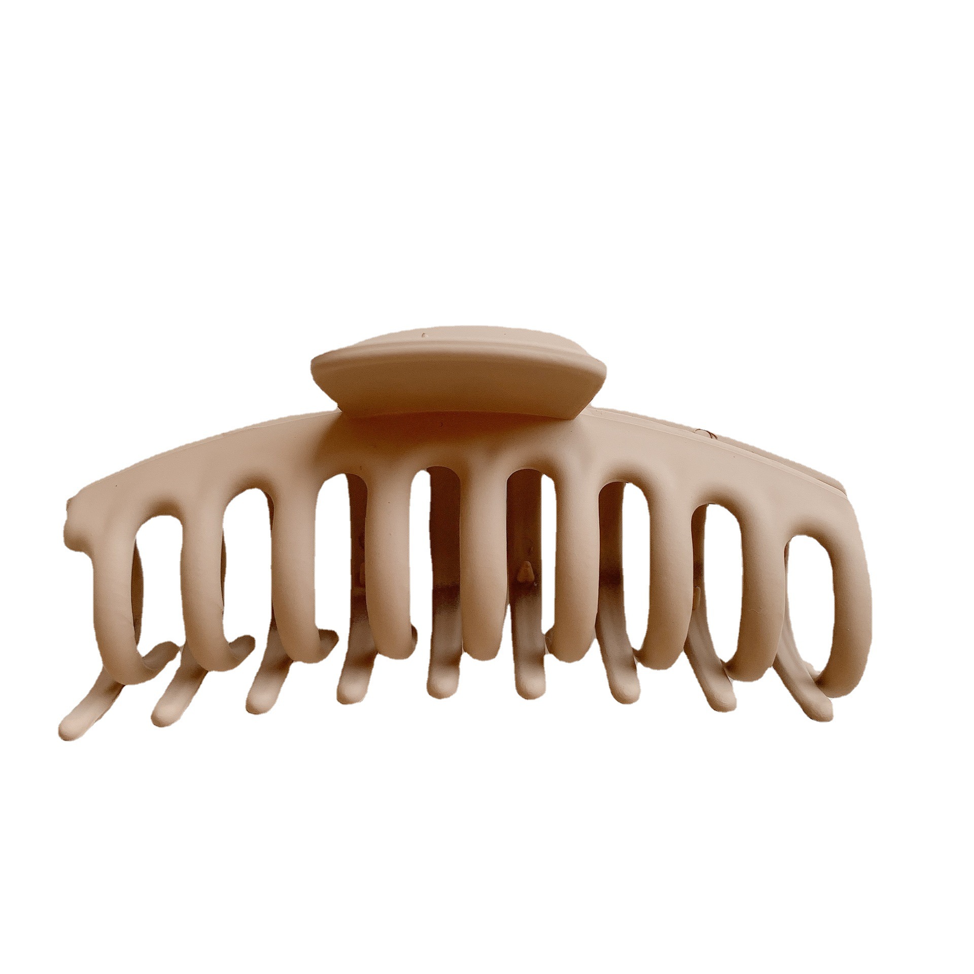 Leche marrón captura clip neto rojo 2022 Nueva horquilla trasera cabeza captura de pelo grande tiburón clip tocado horquilla para las mujeres