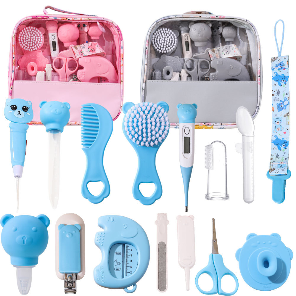 Cross-Border Baby Care Package Set, Baby Nail Clippers, Comb, Brush, Thermometer, 15-Piece Set, Baby Daily Care Set