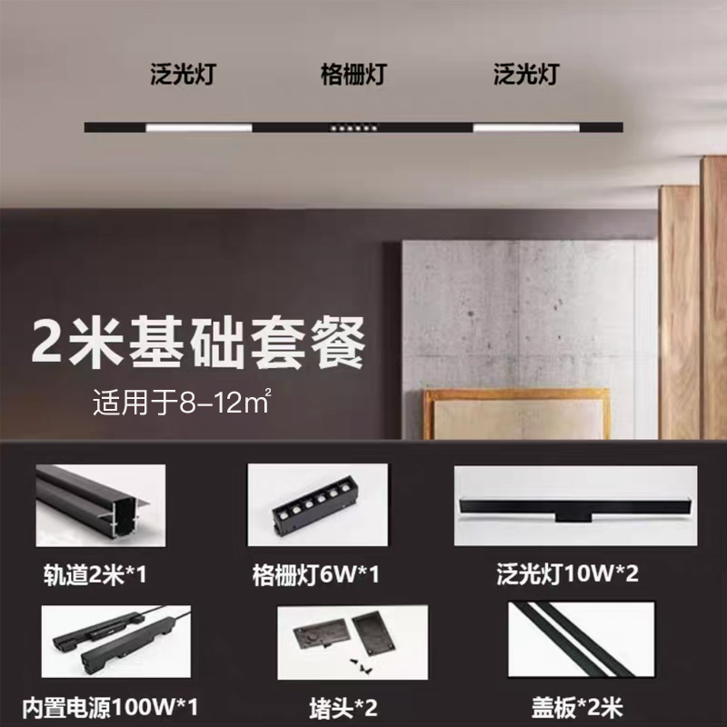 Espectro completo sin lámpara principal lámpara de órbita de absorción magnética incrustada LED foco plegable lámpara GeShan lámpara Zhongshan iluminación luz de inundación